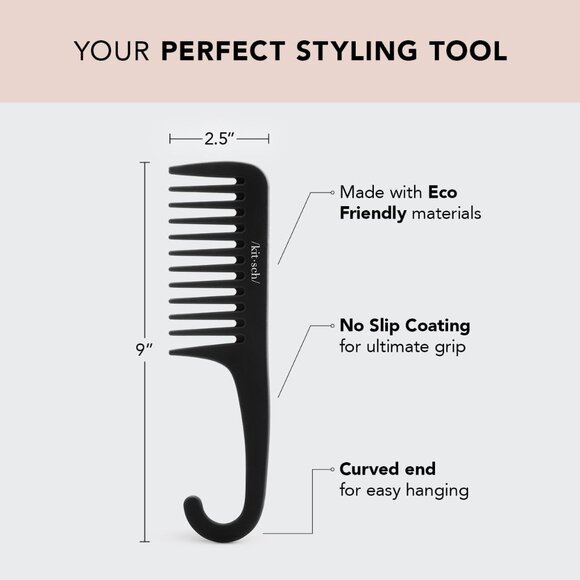 Wide Tooth Comb Detangler Curly Thick Hair Shower Tangle Tamer - Picture 2 of 8